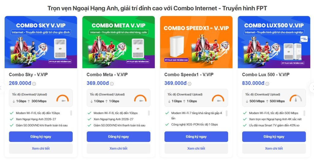bảng giá lắp mạng FPT chung cư RichStar